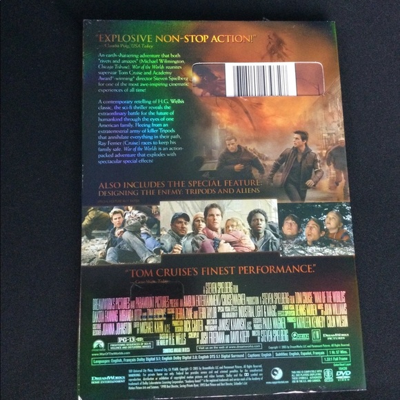 War of the worlds DVD Movie Action PG-13 Invading Aliens Tom Cruise New Jersey - Picture 2 of 2